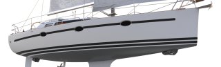 Sunbeam sailboat with Sleipner SX bow and stern thruster with hydropod low-drag cover