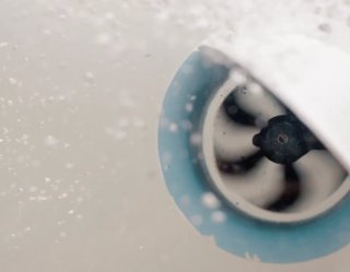 Bow thruster causing bubbles under water